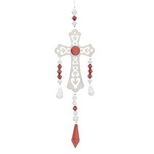 Sunflower Garden Birthstone Cross Suncatcher, January